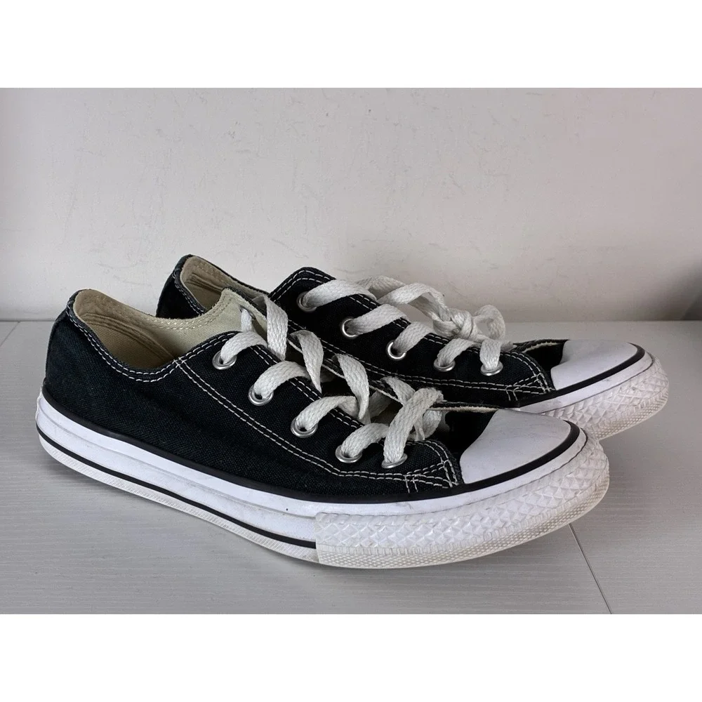 Kids Size 3 All Star Converse Lo Ox Chucks Black  Shoes